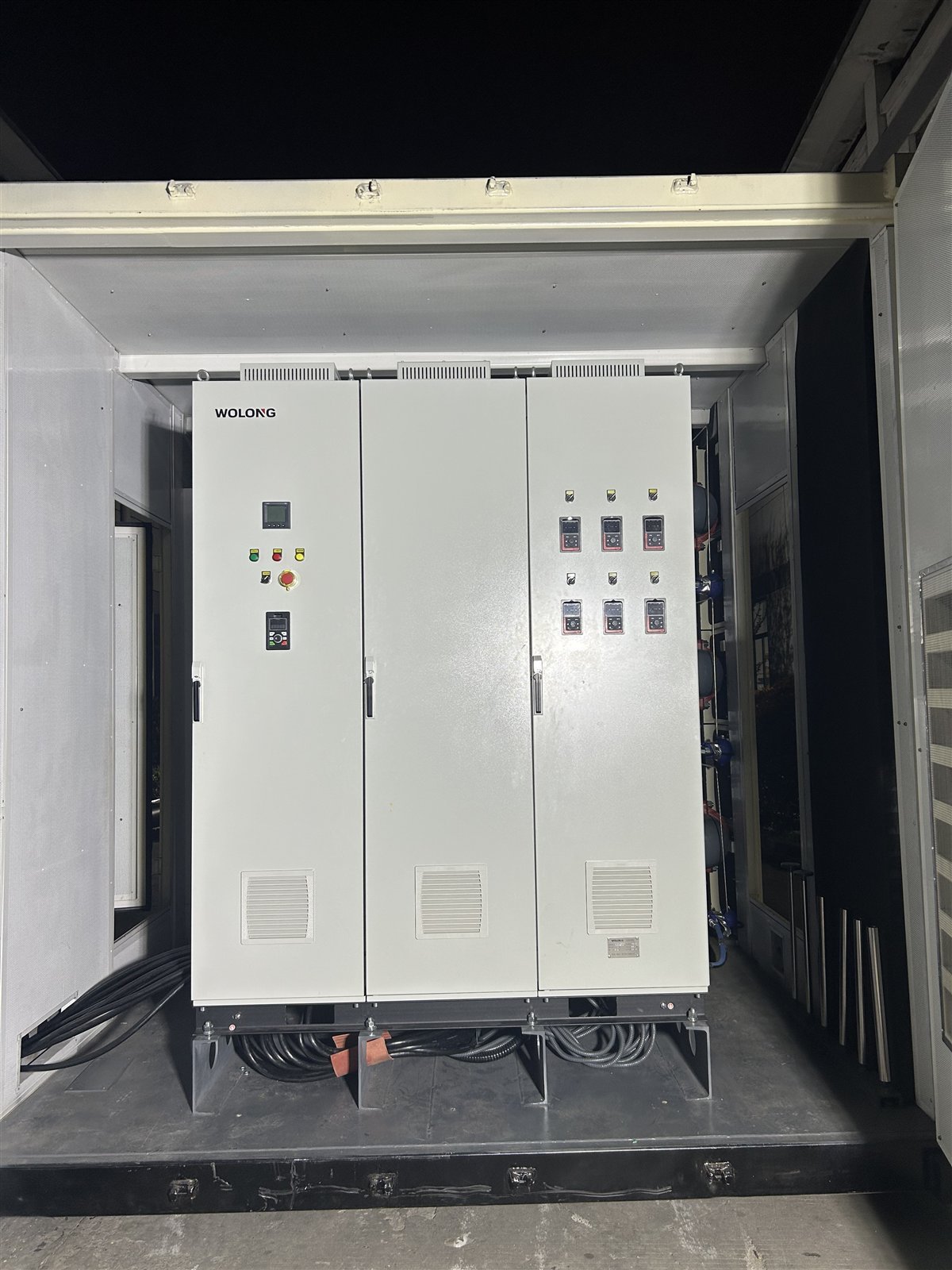 Wolong control cabinet at an industrial site