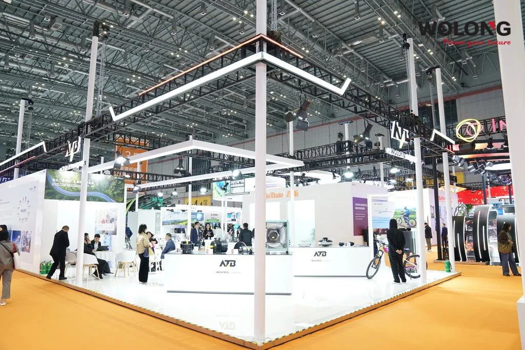 Wolong international exhibition booth welcoming industry visitors